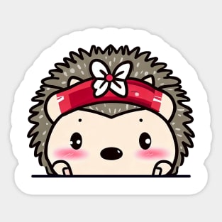 Sneaky japanese hedgehog so cute Sticker